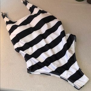 S Striped Bathing Suit